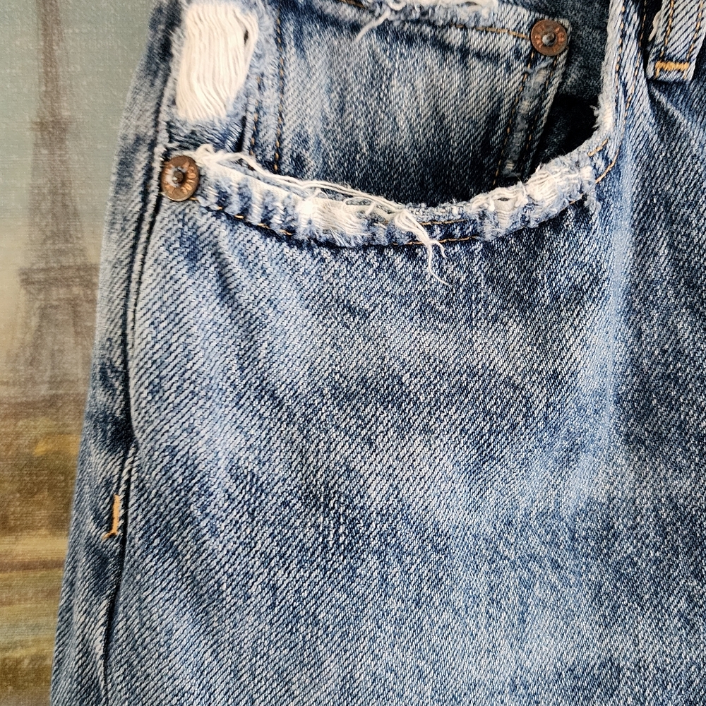 Agolde Cropped Straight-Leg Jeans in Light Blue Denim - Picture 5 of 11